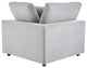 Commix Down Filled Overstuffed Performance Velvet Corner Chair Light Gray
