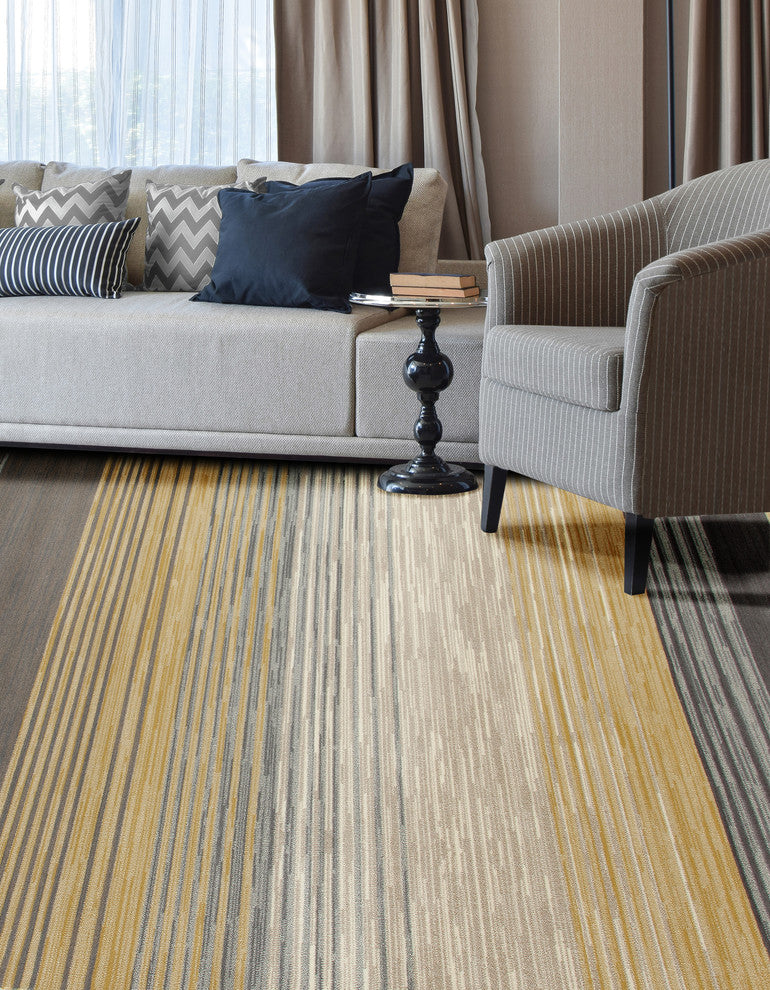 Bastille Heathered Stripe Light Yellow 6'7"x9'6" Area Rug