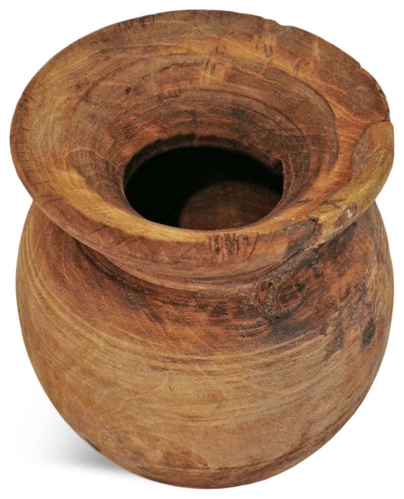 Consigned Old India Wood Pot 7