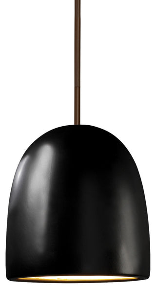 Radiance Large Bell Pendant, Carbon, Matte Black, Dark Bronze, Rigid Stem, E26