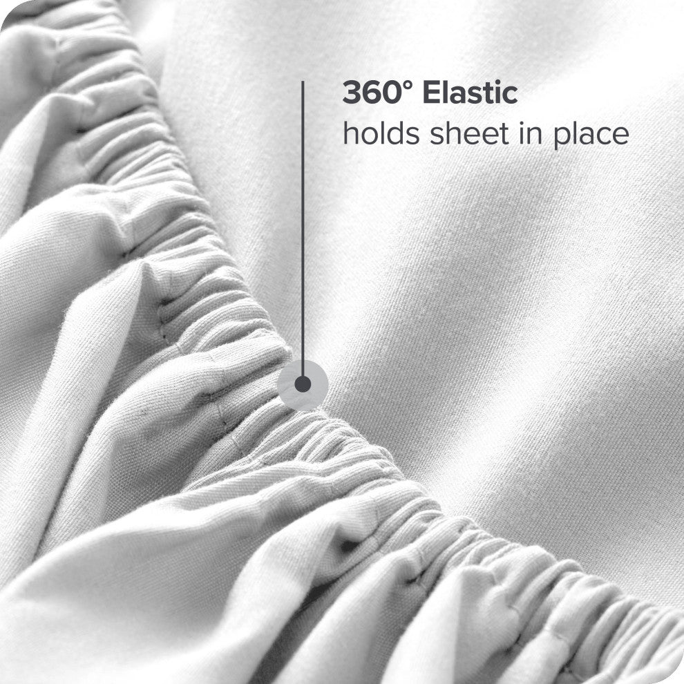 Bare Home Microfiber Fitted Sheet Deep Pocket, White, Twin