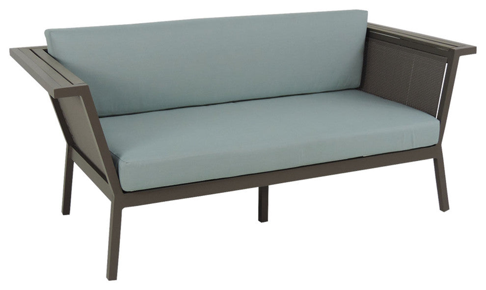 Riviera Geo Loveseat With Sunbrella Fabric cushions, Canvas Black