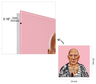 "Hip Pablo Picasso" Frameless Reverse Printed Tempered Art Glass Wall Art