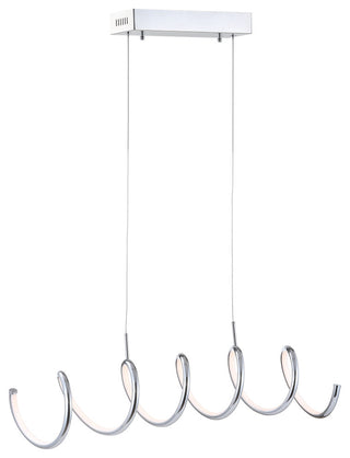 Ali 31" Dimmable Adjustable Integrated LED Metal Linear Pendant, Chrome