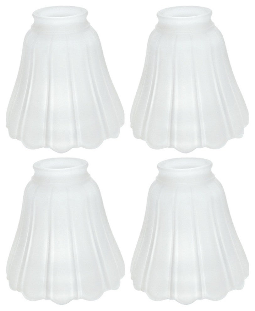 Aspen Creative 23011-4 Replacement Bell Shaped Frosted Ribbed Glass Shade 4 Pack