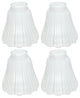 Aspen Creative 23011-4 Replacement Bell Shaped Frosted Ribbed Glass Shade 4 Pack
