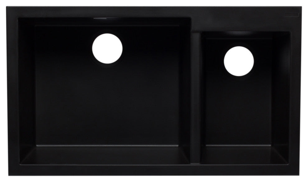 ALFI brand AB3319UM-BLA Black 34" Undermount Granite Composite Kitchen Sink