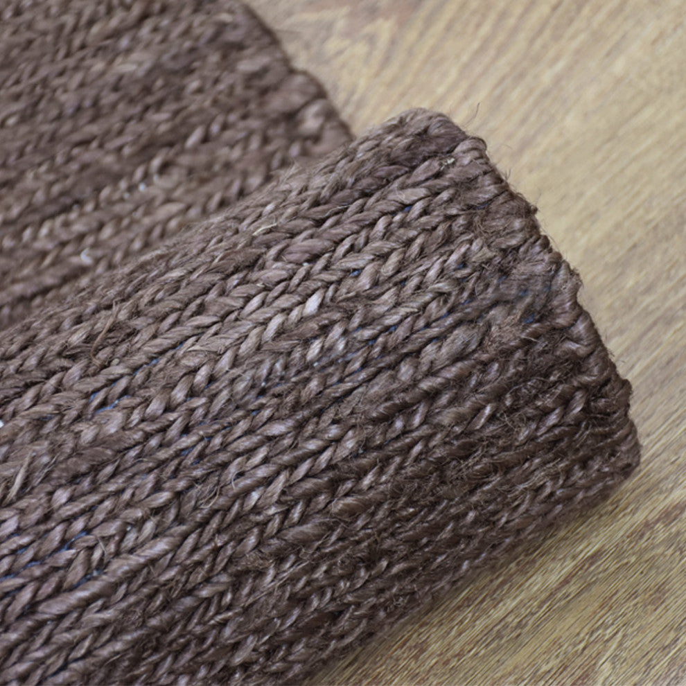 Hand Knotted Sumak Jute Eco-friendly Area Rug Solid Light Brown, [Rectangle] 5'x8'