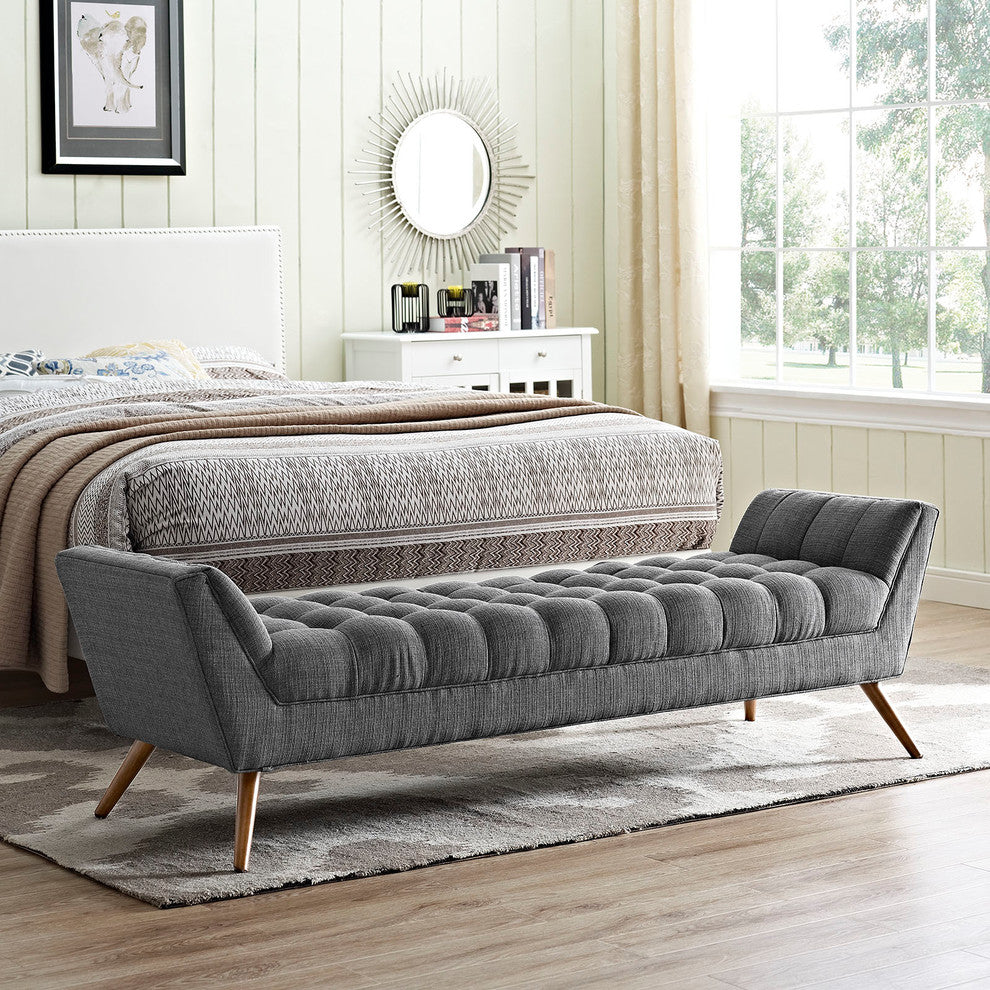 Response Upholstered Bench, Gray