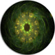 Bright Green Fractal Flower In Black, Floral Round Wall Art, 36"