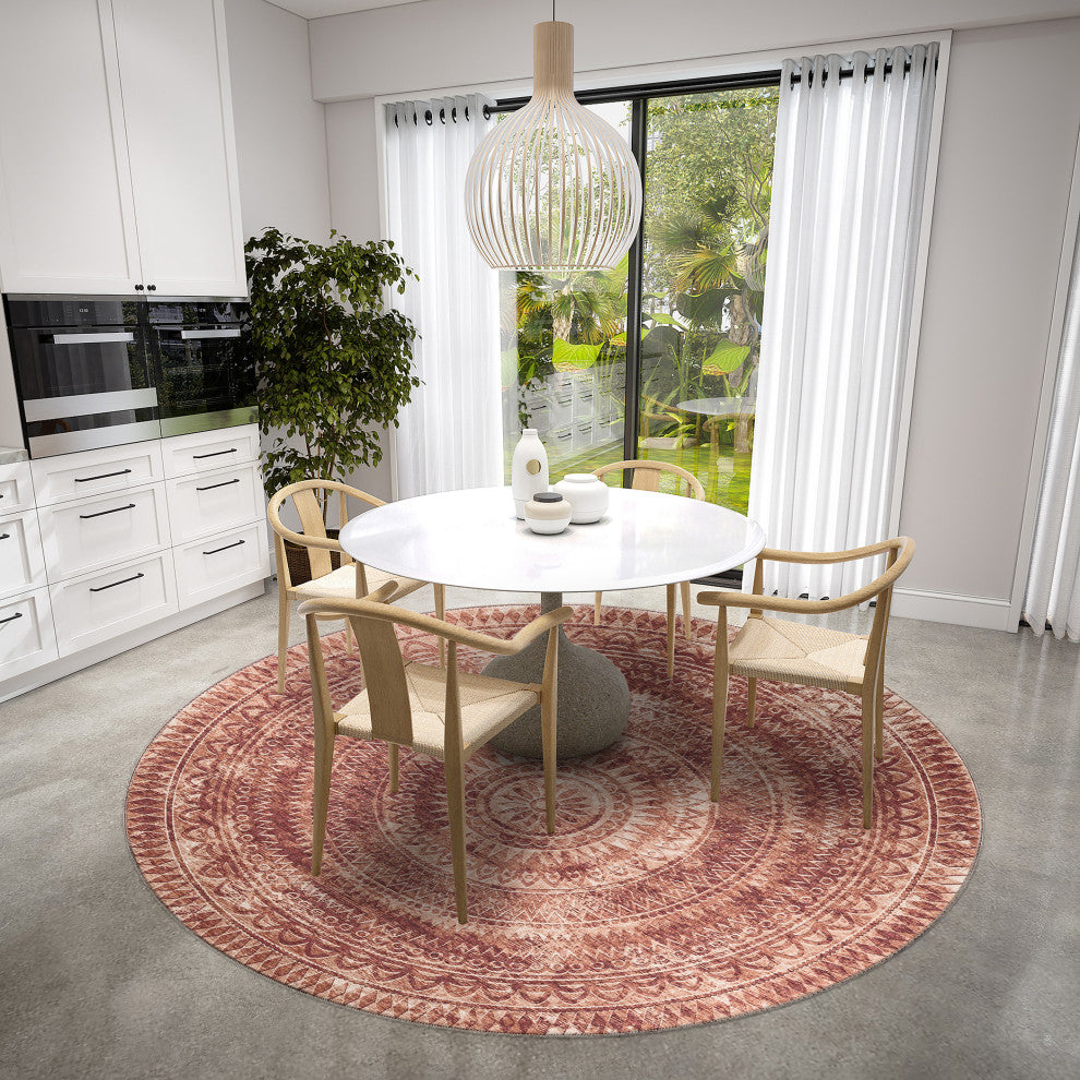 Indoor/Outdoor Sedona SN7 Spice Machine Washable 10' x 10' Round Rug
