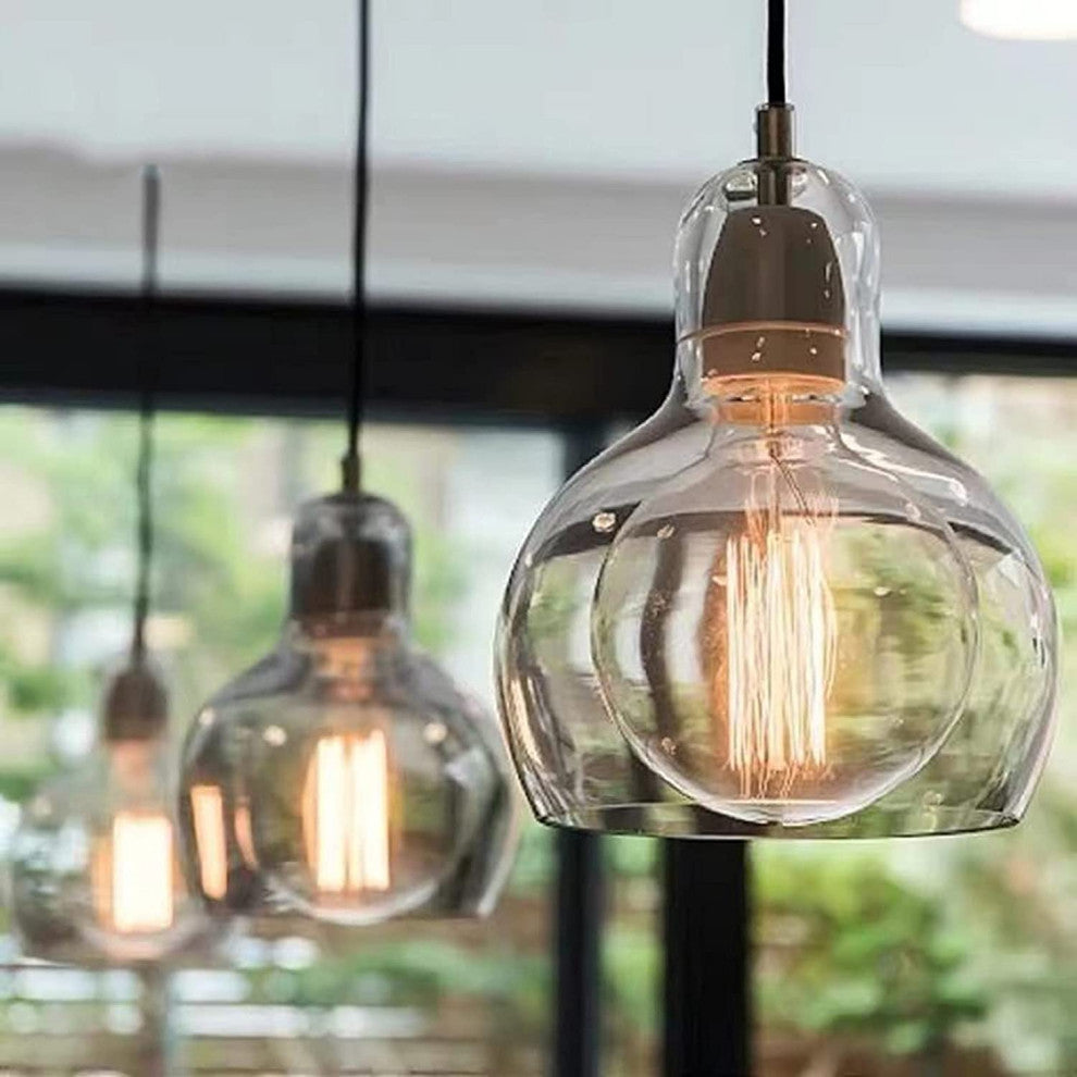 Vintage Pendant Chandelier Ceiling Light, Globe Glass
