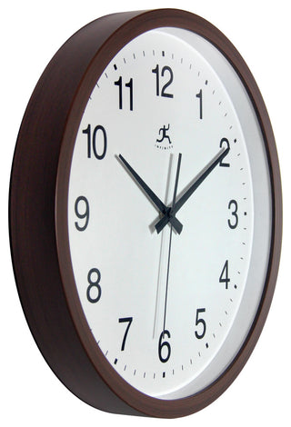 Walnut Finish Clock Wall Clock, 14"