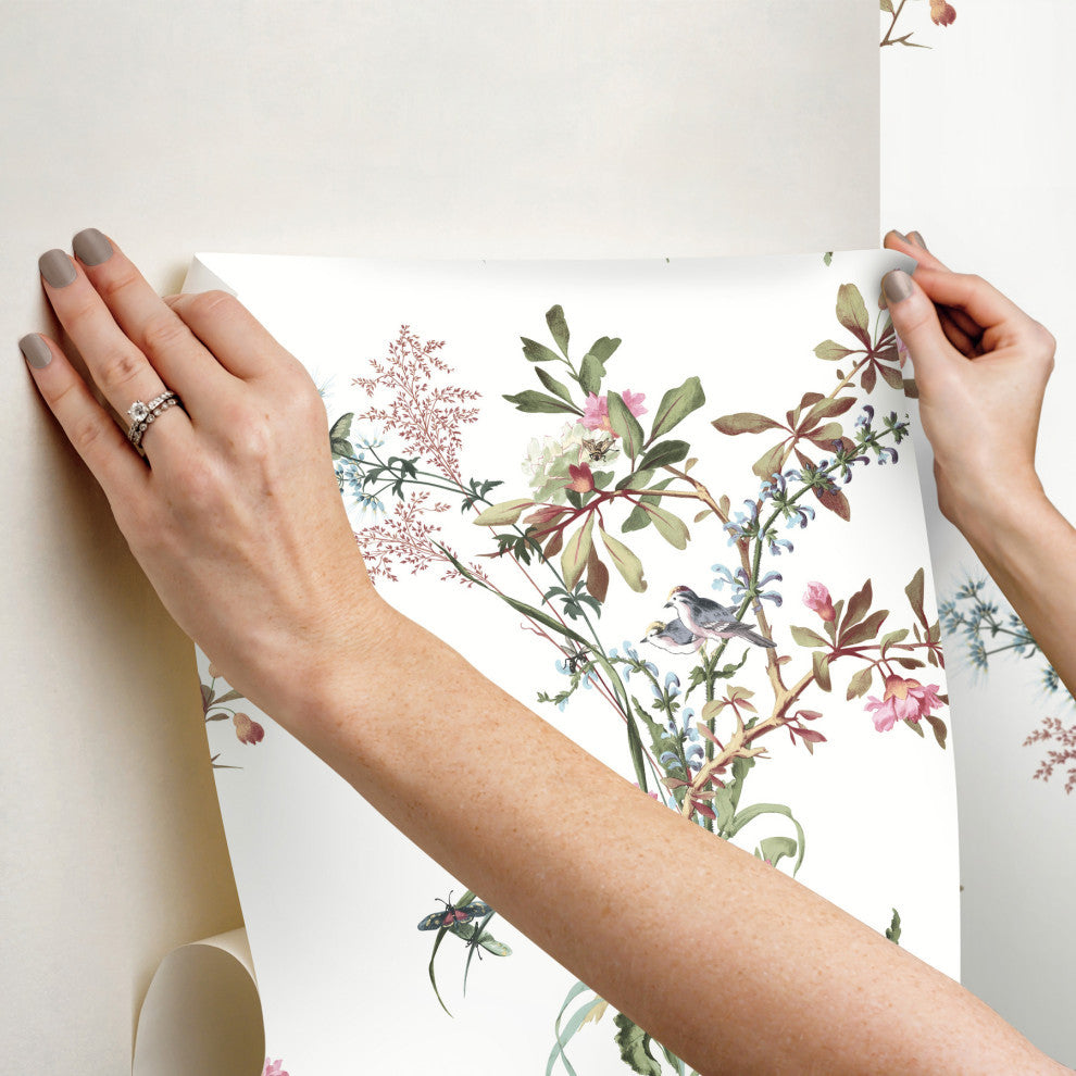 Wild Flowers Rose Peel and Stick Wallpaper