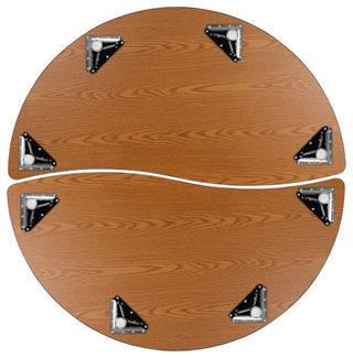 Flash Furniture 2 Piece 60" Oval Wood Top Adjustable Activity Table in Gray