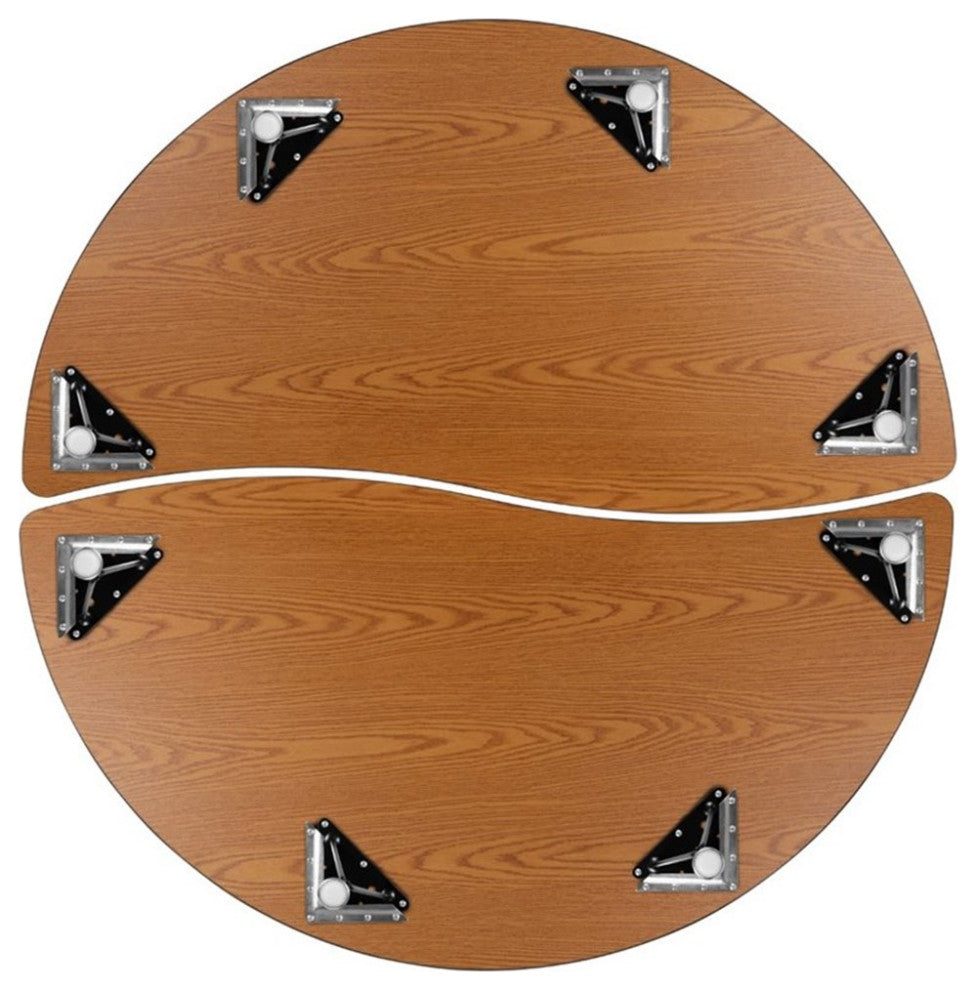 Flash Furniture 2 Piece 60" Oval Wood Top Adjustable Activity Table in Gray