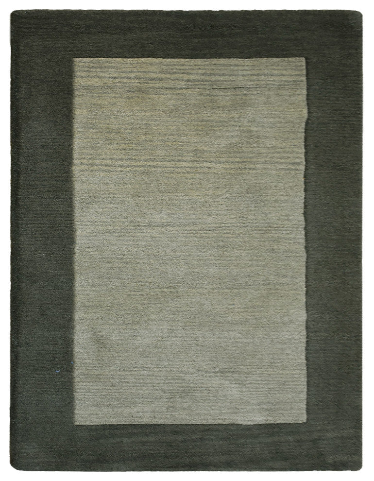 HAND TUFTED WOOL ECO-FRIENDLY AREA RUGS-Green Color, Contemporary Design