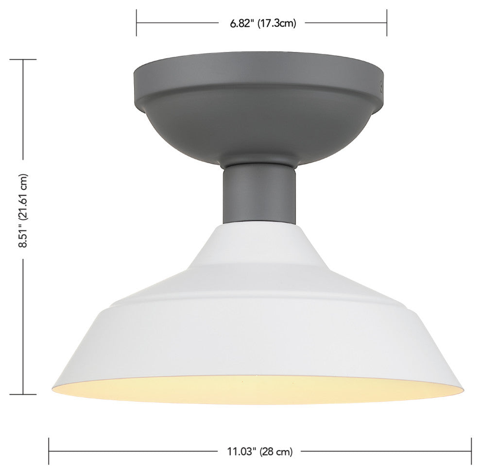 Kurt 1-Light Matte White Outdoor Indoor Flush Mount Ceiling
