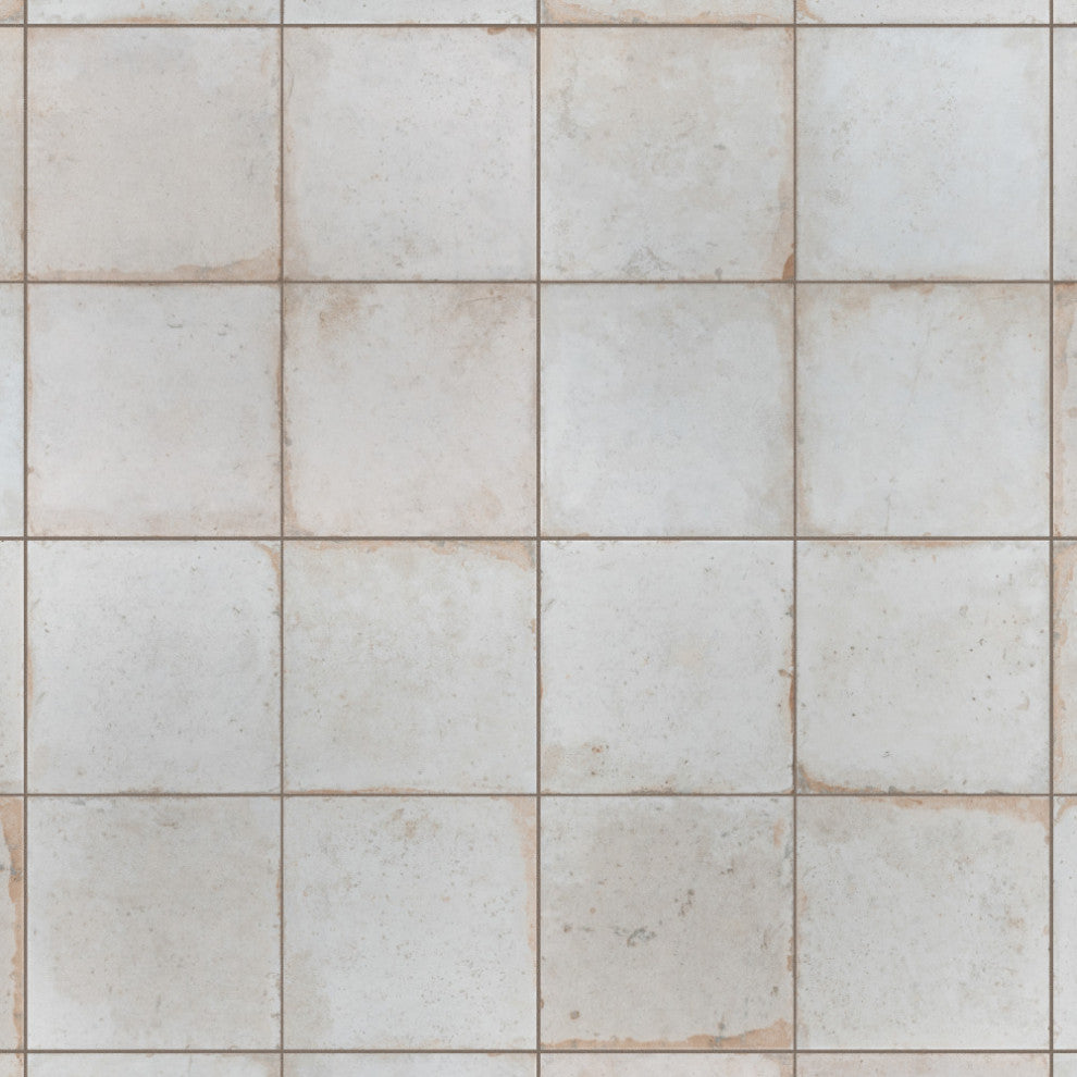Kings Root Ceramic Floor and Wall Tile, Distressed White