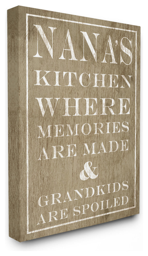 Nanas Kitchen and Spoiled Grandkids Light Stretched Canvas Wall Art, 24x30
