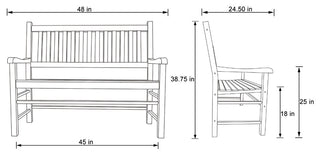 Shine Company Eden Garden Bench, Red