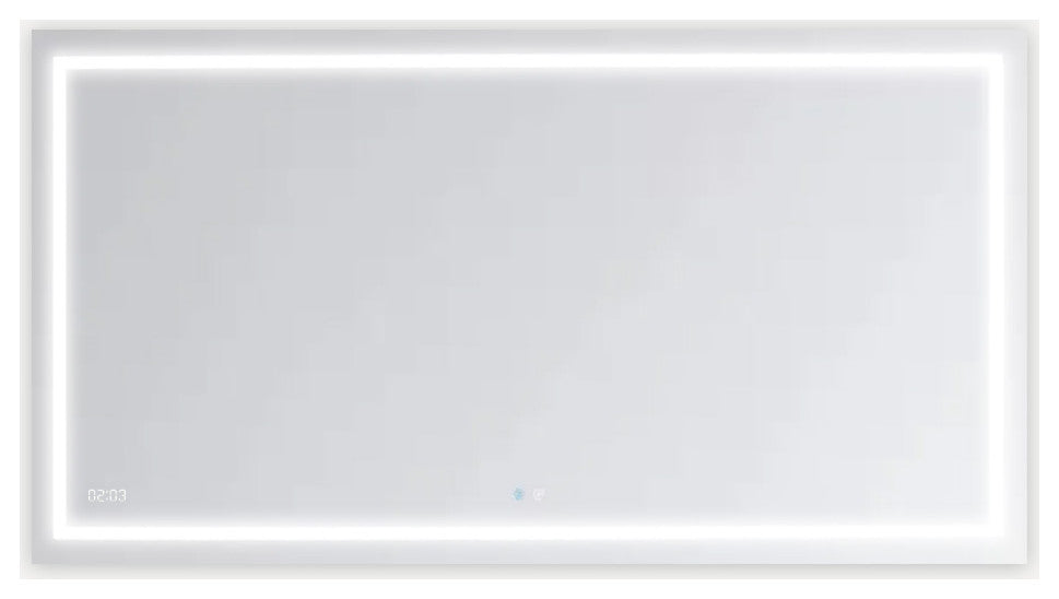 AQUADOM Daytona LED Wall-Mount Mirror Defogger Digital Clock 84"x36"x1"