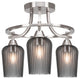 Paramount 3-Light Semi-Flush Light, Brushed Nickel, 5" Smoke Textured Glass