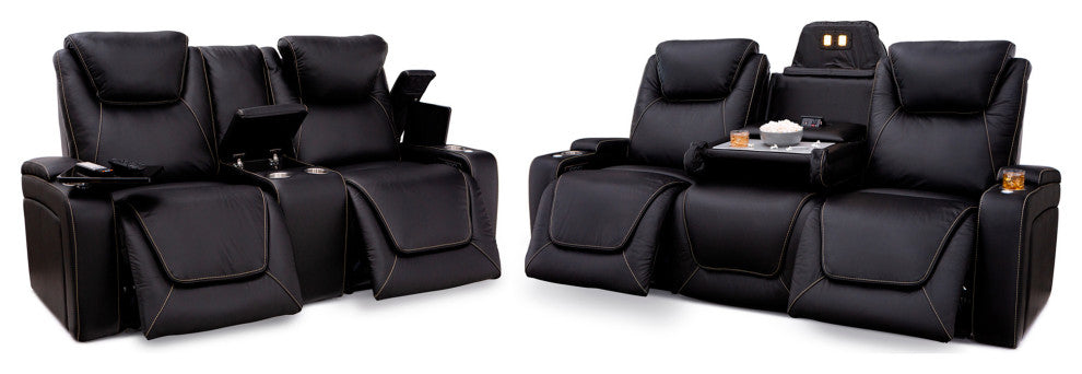 Seatcraft Colosseum Home Theater Seating, Black, Sofa and Loveseat