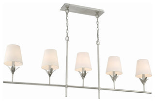 Crystorama Lighting Group 537 Broche 5 Light 54"W Linear - Antique Silver