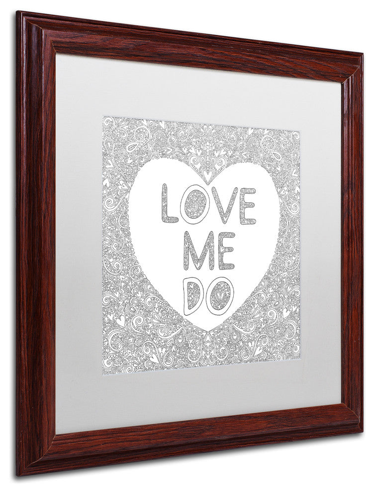 Hello Angel ''Love Me Do'' Art, Wood Frame, White Mat, 16x16
