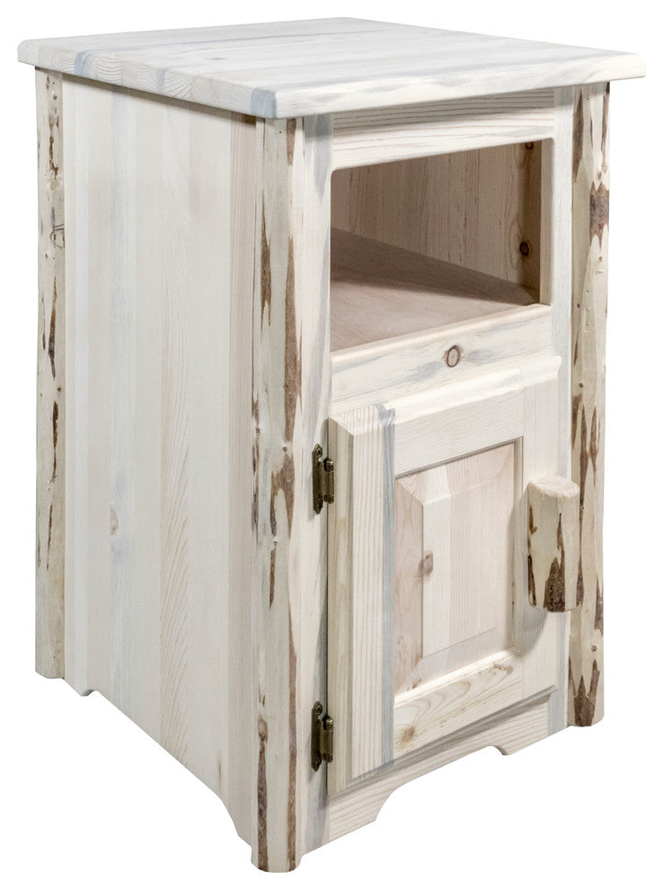 Montana End Table with Door, Left Hinged, Ready to Finish