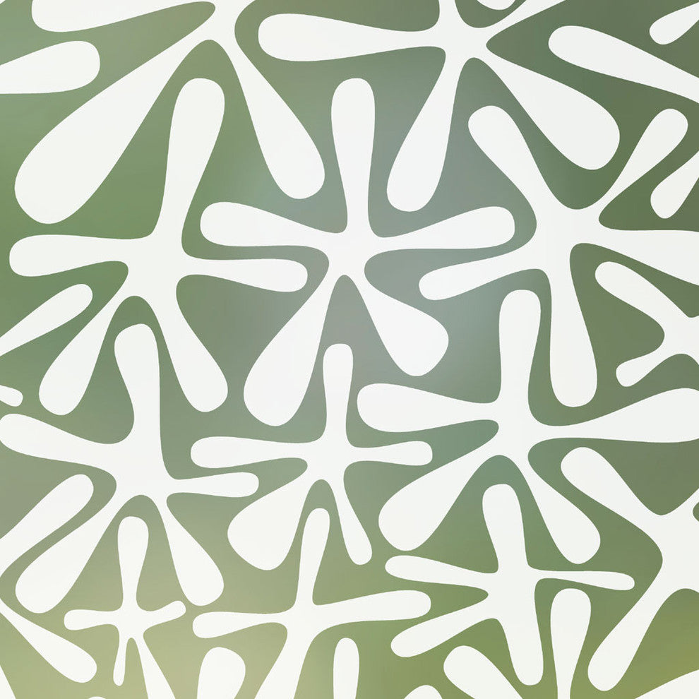 Groovy Amoeba Privacy Window Film, Non-Adhesive, Standard 36"x48"