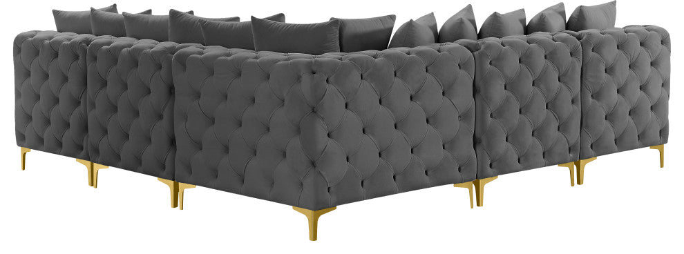 Tremblay Modular Sectional, Grey, L-Shaped, 5-Piece: Armless (4), Corner (1)