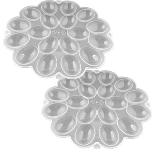 Set of 2 Deviled Egg Trays with Snap-On Lids