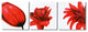 Red Flower Trilogy, Wall Tapestry, 20"x60"