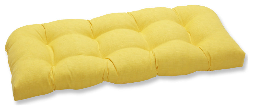 Fresco Melon Wicker Loveseat Cushion, Yellow