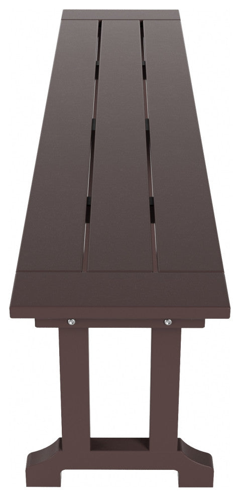 WestinTrends 65" Trestle Poly Lumber Outdoor Patio Accent Bench, Picnic Bench, Dark Brown
