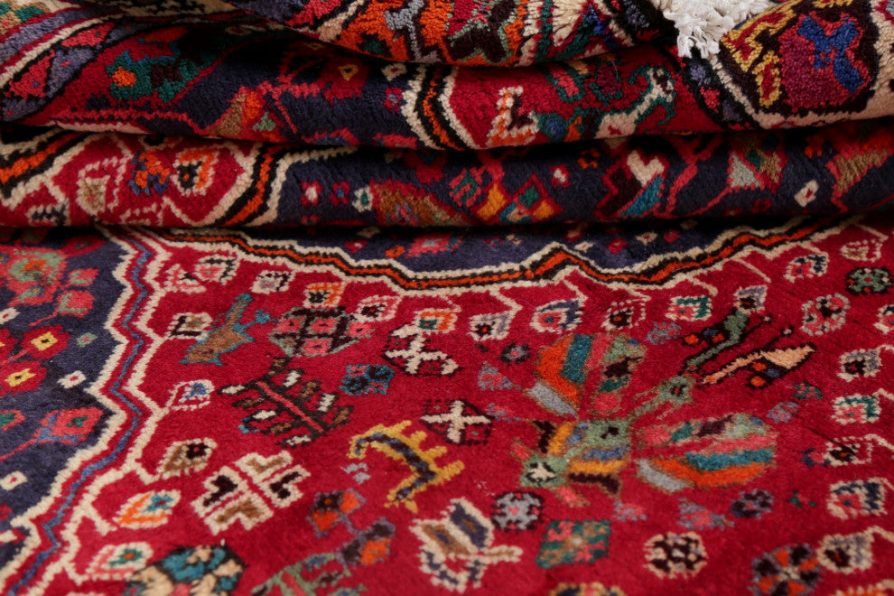 Consigned, Oriental Hand-Knotted Vintage Traditional Persian Area Rug, Red, 6x9