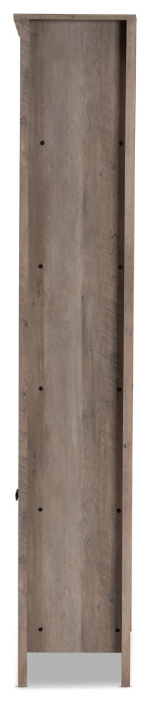Derek Modern Transitional Natural Oak Finished Wood 2-Door Bookcase