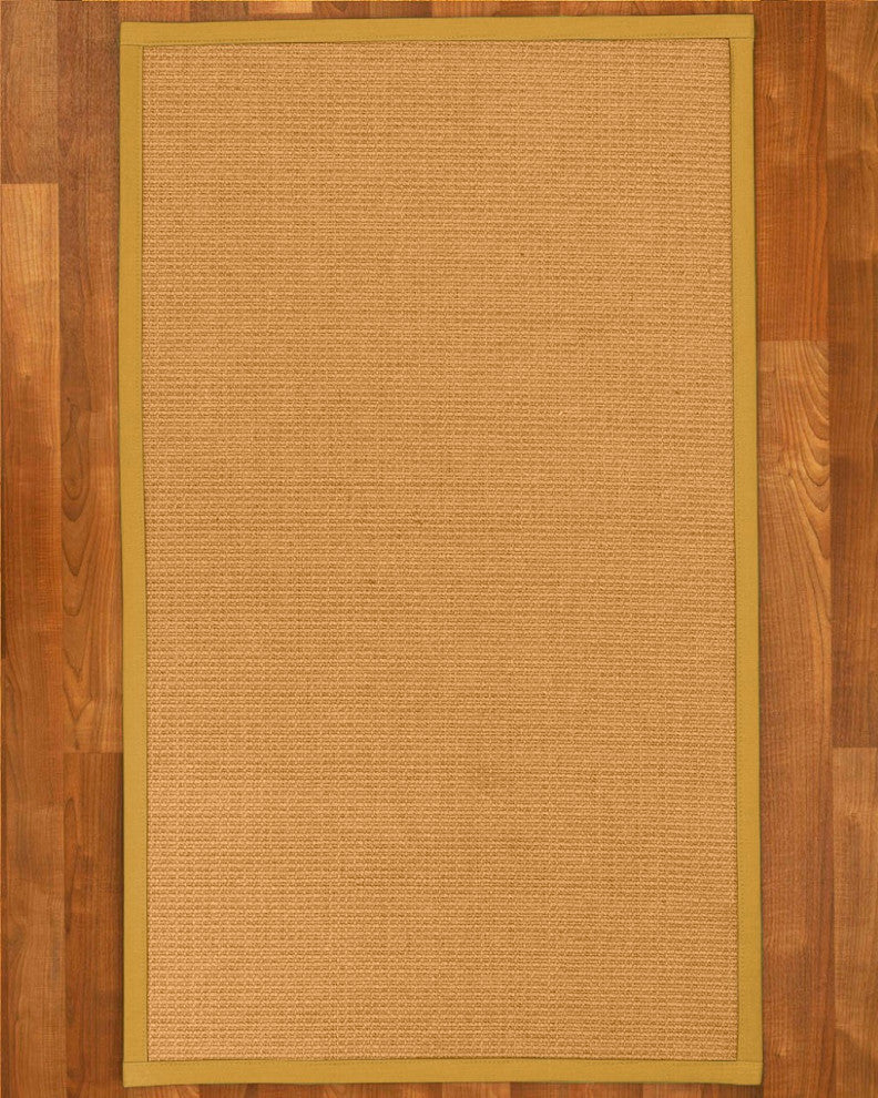Natural Area Rugs Davlin Custom Sisal Rug, 6'' x 9'', Tan Border