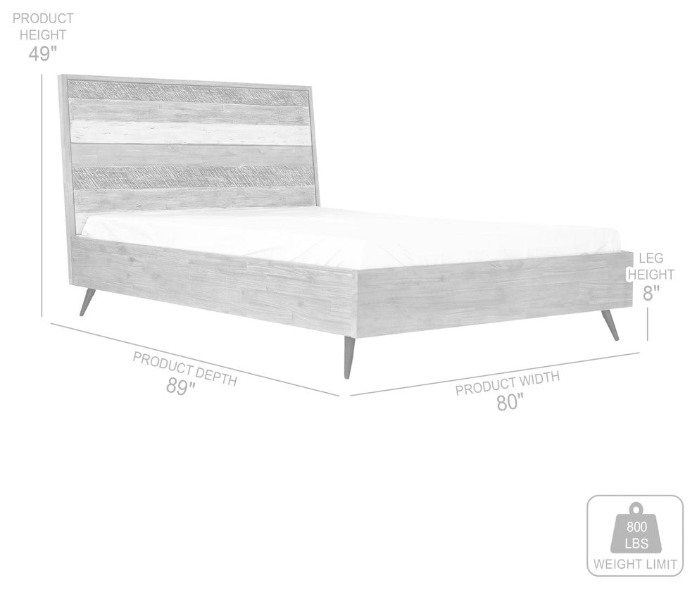 Bridges King Platform Bed, Two Tone Acacia Wood