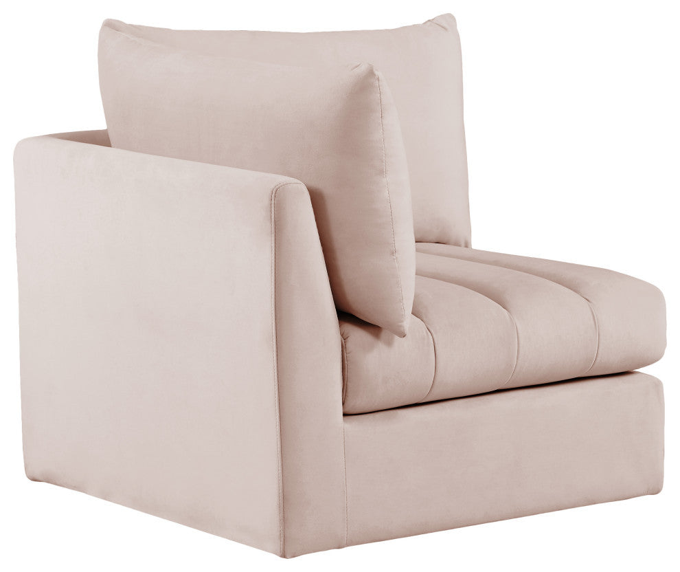 Jacob Velvet Upholstered Modular Corner Chair, Pink