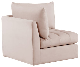 Jacob Velvet Upholstered Modular Corner Chair, Pink