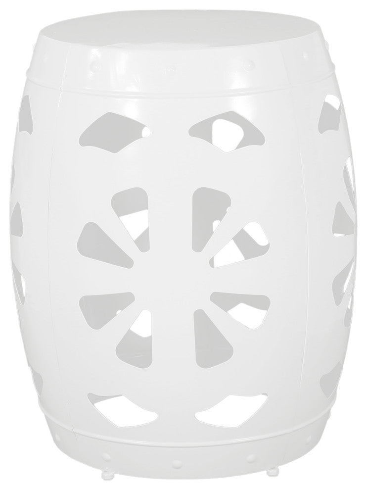 Carey Outdoor Metal Side Table, White