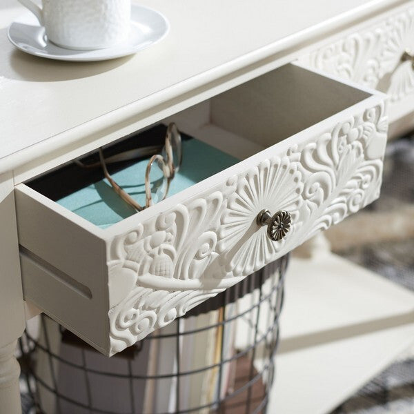 Safavieh Josie 2 Drawer Console Table, Distressed, White