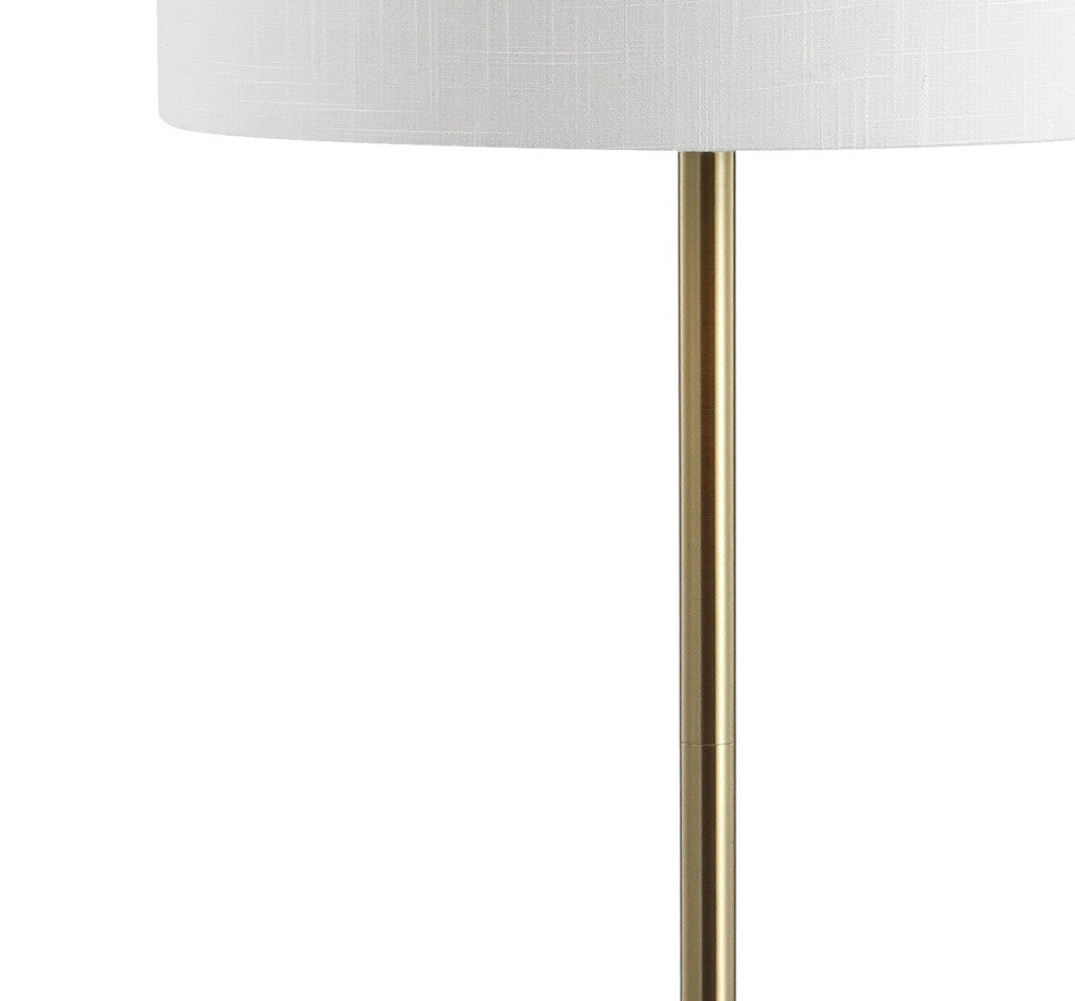Charles 59" Metal, Glass LED Side Table and Floor Lamp, Brass
