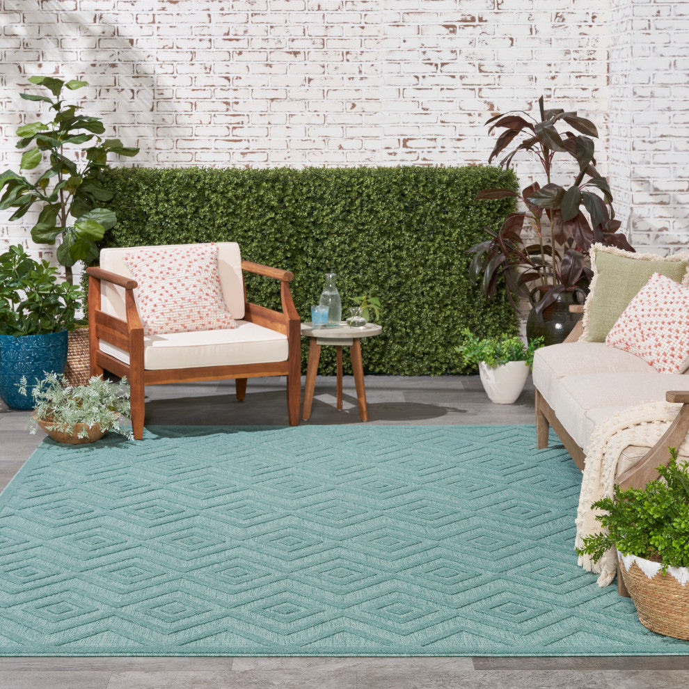 Nourison Versatile 8' x 10' Aqua/Teal Modern Area Rug