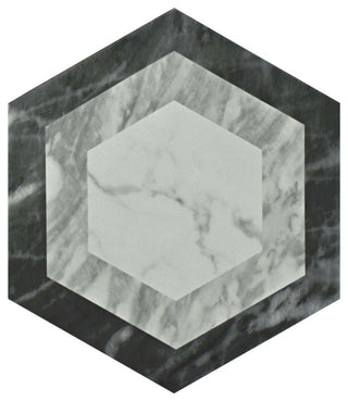 Classico Bardiglio Hex Geo Porcelain Floor and Wall Tile