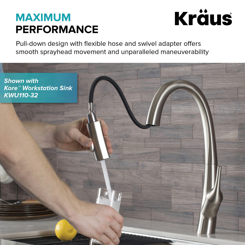 Arqo M 2-Function Pull-Down 1-Handle 1-Hole Kitchen Faucet, Spot Free Stainless