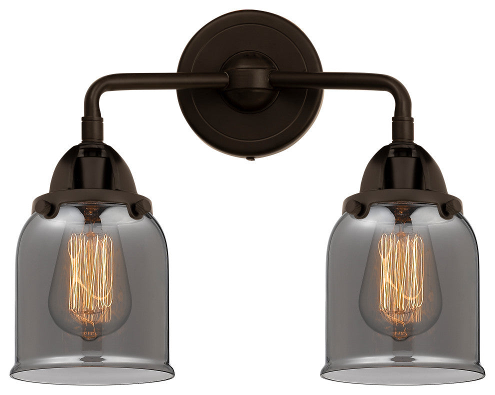 Small Bell Bath Vanity Light, Oil Rubbed Bronze, Plated Smoke, Plated Smoke